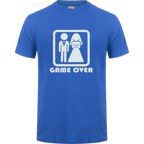 Game Over Bride Groom Bachelor Bachelorette Party Marriage Wedding Gift Men T Shirt T-shirt Short Sleeve Round Neck Tshirt Tee