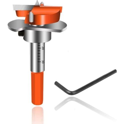 Hinge Jig Drill Guide Set, Hex Handle Adjustable 35mm forstner Bit, Concealed Hinge Boring Jig Drill Guide