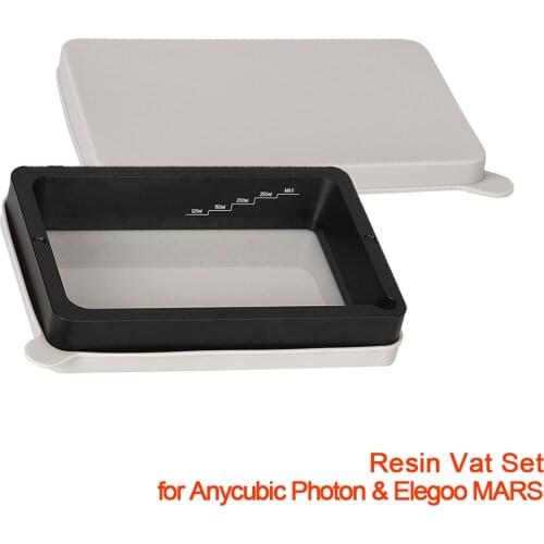 Resin Tank Vat Set Anodized Aluminium Material Plate Soft Silicone Covers Kit 3D Printer Parts For Anycubic Photon Elegoo MARS
