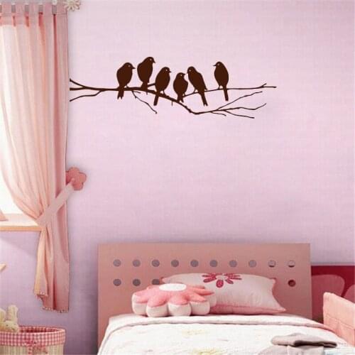 Birds Wall Stickers For Living Room Home Decoration Vinyl Office Decoration Poster Kids room Wall Decal Removable StickersZW142