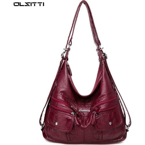 OLSITTI Famous Brand High Quality Leather Luxury Shoulder Bags for Women 2021 Designer Casual Handbags Ladies Totes Hand Bags