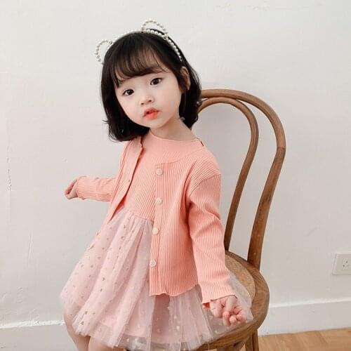 Autumn Baby Girls Clothes Sets Outfits Kids Clothes Sequined Baby Girls Dress+Outwear 2pcs/set Children Clothing Set 0-6Y