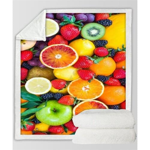 Plstar Cosmos Fruit Fleece Blanket 3D print Sherpa Blanket on Bed Home Textiles Dreamlike