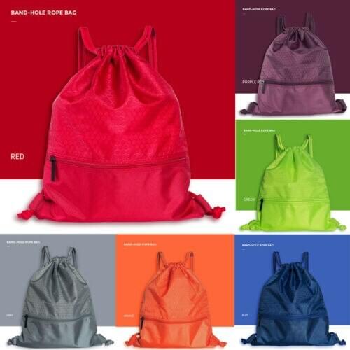 Casual String Drawstring Backpack Cinch Sack Gym Tote Bag School Sport Shoe Bag New