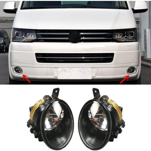 Fit For VW Transporter T5 MKV Facelift 7H 7E 2010-2015 Front Bumper Lower Left Right Side Fog Light Lamp With 9006 Halogen Bulbs
