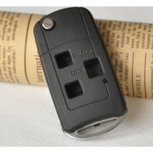 DAKATU for Toyota Land Cruiser FJ Modified Flip Folding Remote Car Key Shell Case Fob 3 Button With TOY43 Blade