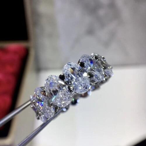 Luxury brand jewelry S925 sterling silver stylish couple ring set with zircon for men and women