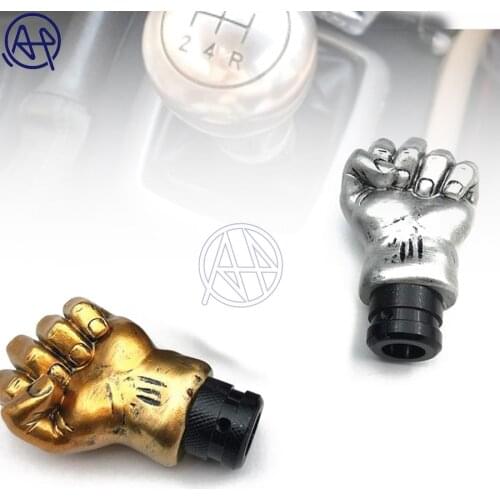 Gold/Silver Color Resin Car Gear Shift Knob Resin Fist Shape Gear Shift Knob Shifter Lever Stick Universal Manual Transmission