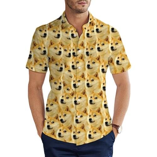 The most fashionable short sleeve shirt animal god dog pattern 3D all Hawaiian Shirt Harajuku casual shirt