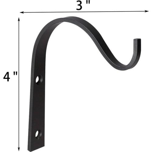 Self-tapping Screw Nail Fixed Black S-type Simple Wall Ironwork Bending Molding Clothes Hook Flower Basket Hook