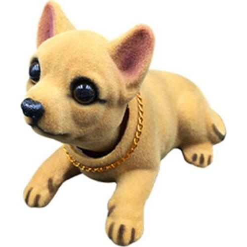 Car Ornaments Nodding Dog Auto Dashboard Toys Shaking Head Dog Doll Cute Chihuahua Rocking Head Dog Auto Accessories Decoration