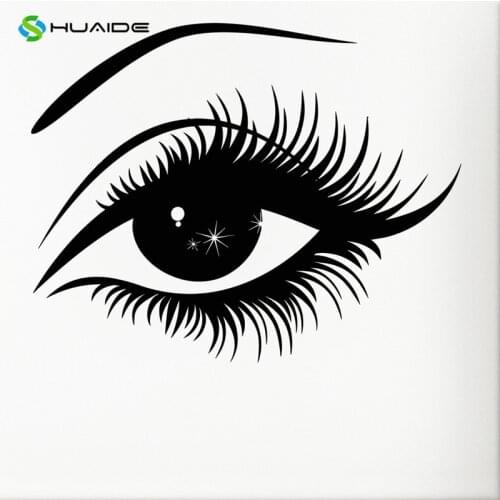 Make Up Girl Wall Decals Sexy Simple Eyes With Long Lashes Cosmetics Beauty Salon Vinyl Wall Decal Sticker Mural Art Poster A141
