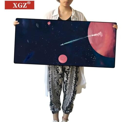Xgz 1pc Universe Star Standard Pad Creative Gaming Computer Keyboard Long Table Mat Teen Girl Mouse Room Office Supplies Cs