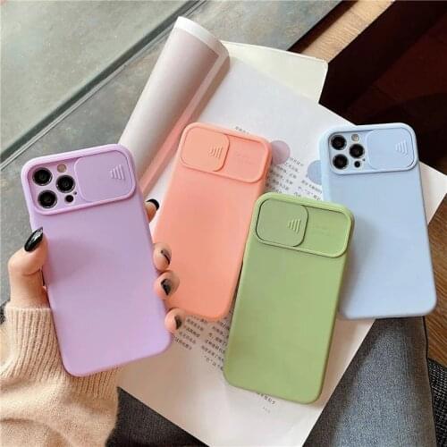 Candy Color Camera Lens Protection Phone Cover For iPhone 11 12 Mini 11 Pro Max X XR XS Max 7 8 7Plus Soft Silicone TPU Cases