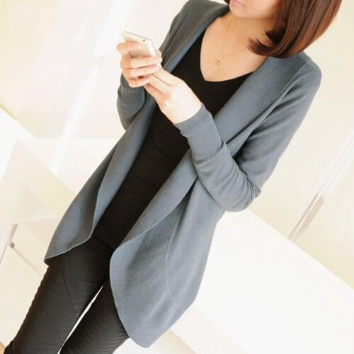 Women 2021 Spring Winter Casual Long Sleeve Sweater Female Elegant Knitted Outwear Open Stitch Cardigans Shawl Sweater Coats H60