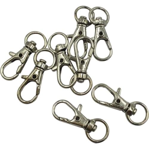 200piece/Lot Rhodium Plated 32mm Swivel Lobster Clasp Clips Hook Clasps For Keychains Making SLC-01