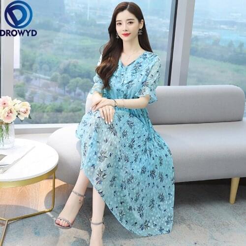 2021 Summer Pink Chiffon Beach Vacation Maxi Dresses Plus Size Vintage Runway Print Dresses Elegant Women Bodycon Party Vestidos