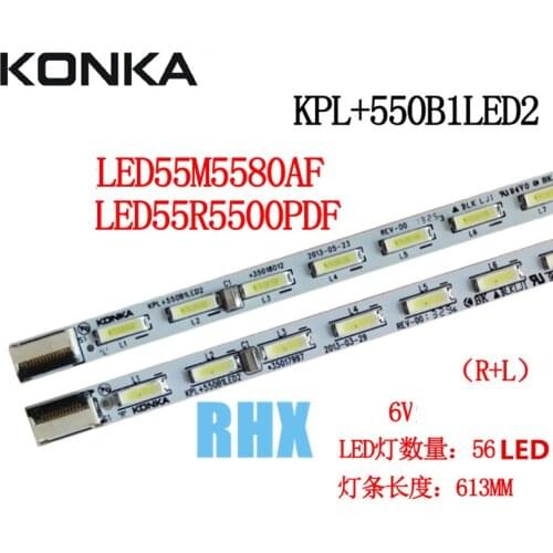 6Pieces/lot FOR Konka LED55M5580AF LED55R5500PDF LCD backlight strip 35018014 35018012 1Pieces=56LED 613MM