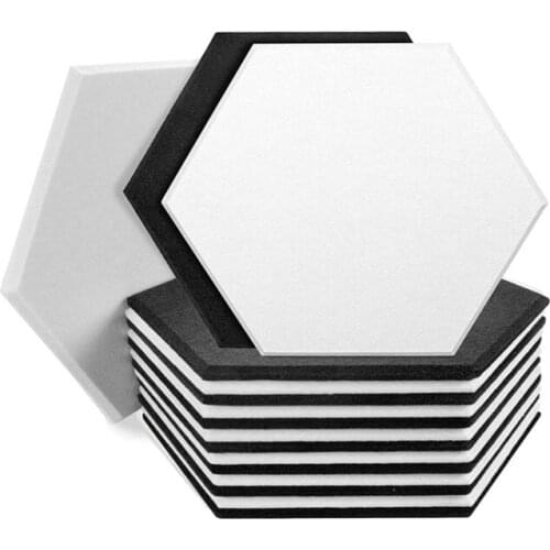 16 Pack Acoustic Panels,Hexagon Soundproof Wall Padding,Sound Dampening Panels,Beveled Edge Tiles,For Acoustic Treatment