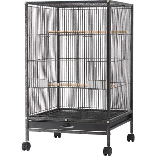 Large Stainless Steel Bird Cage Parrot Metal Rectangle Bird Cage Houses Outdoor Jaula Pajaro Grande Birds Accessoires DL60NL