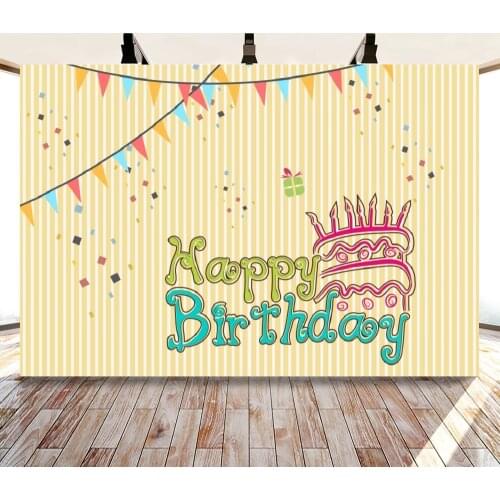 Cartoon Pink Cake and Bear Portrait Photography Backdrop Kids Birthday Party Decor Photo Background Studio Photocall Props