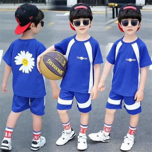 Big Boy Short Sleeve T Shirt+short Pant 2pc Sport Sets Summer Childrens Clothing Kids New Summer Boys Clothes Suits 4-14Y