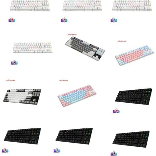 Gaming Dye Sublimation Keycaps Thick PBT Keysets for Mechanical Keyboard (87 Keys) J0PB