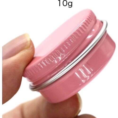 10G Pink Refillable Aluminum Mini Makeup Boxes Nail Art Crafts Tin Jars Facial Whitening Cream Cosmetic Sample Packaging 50pcs
