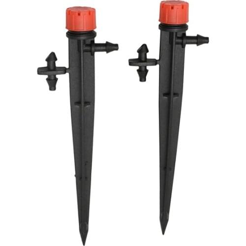 Red 8-hole adjustable dripper sprinkler nozzle drip irrigation for greenhouse garden watering system 1/4" hose 10pcs