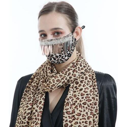 Leopard Viscose Shawl Scarf And Fringe Mask Set Women High Quality Autumn Spring Wrap Pashmina Bufandas