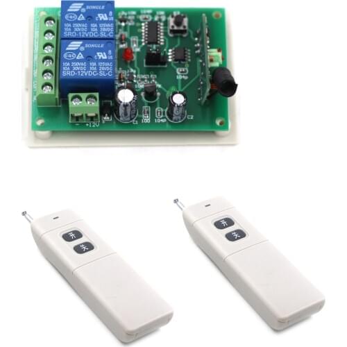 Best Design DC12V 24V 2CH RF Wireless Remote Control Switch System Transmitter & Receiver Relay Receiver Smart Home Switch