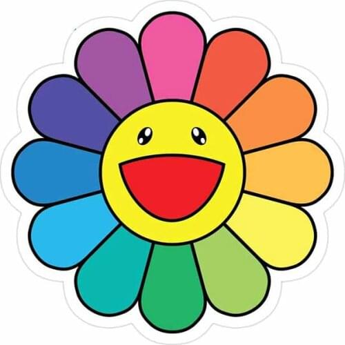 Dawasaru Happy Flower Lovely Car Sticker Sunscreen Decal Laptop Suitcase Motorcycle Auto Accessories Decoration PVC,13cm*13cm