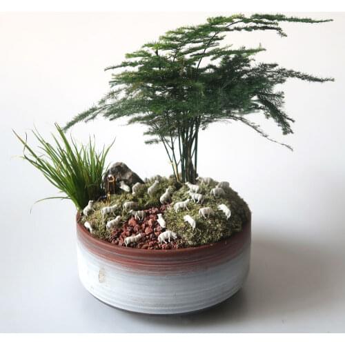 1/87 Model Train Ho Scale Shepherd Figurines Diorama Kit Sand Table Scene DIY Micro Lndscape Fairy Garden Miniatures for layout