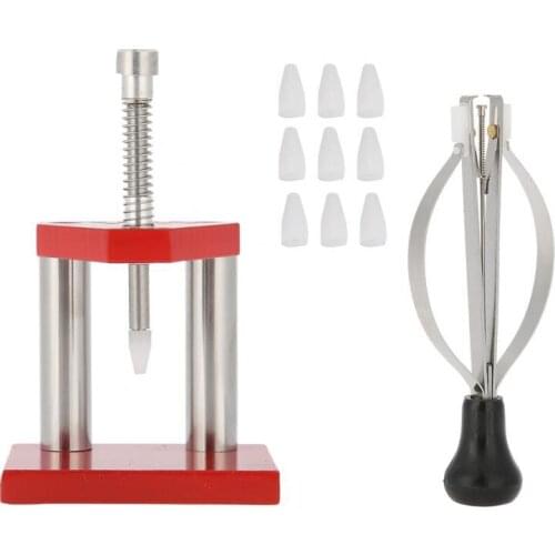 Kili Red Watch Tool Hand Plunger Puller Remover Hand Set Fitter Solid Alloy Steel Watch Repair Tool Kit With 10 Plastic Dies