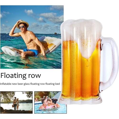 Swimming Equipment Water Creative Floating Row Giant Beach Sea Floating Bed Beer Inflatable Air Mattress Ride-On Raft Toys