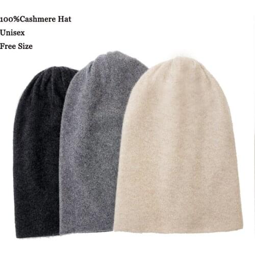Real Cashmere Hat Women Natural 100 % Cashmere Hat Men Unisex Female Cashmere Hat Male Knitted Warm Comfortable Seamless