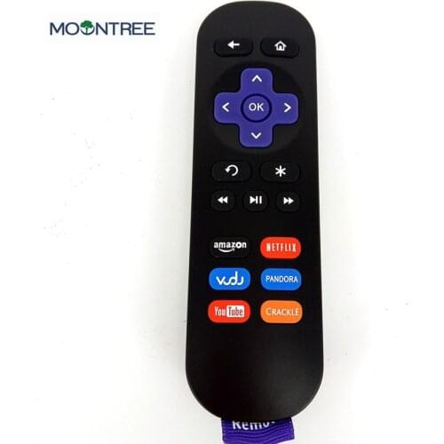 Roku-1 black remote control for ROKU 3 ir 433mhz strap media player replacement Controle Remoto for roku 2 3 4 MOONTREE