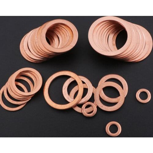 200Pcs Solid Copper Washers Flat Ring Sump Plug Oil Seal Assorted Set Professional Hardware Accessories Kit