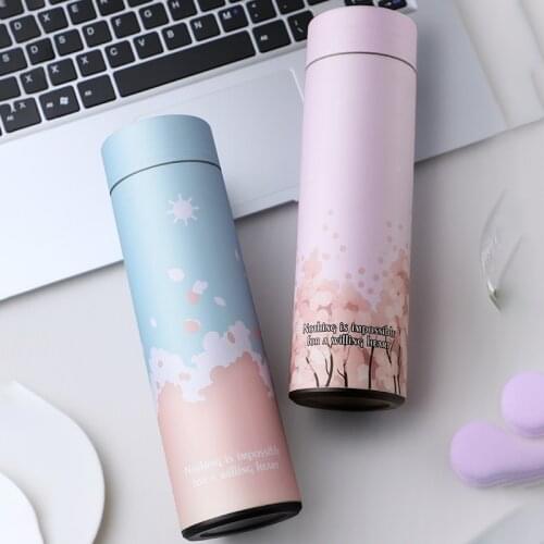 500Ml Cartoon Vacuum Flask Stainless Steel Thermos Bottle Cute Water Cup for Men Women Portable Travel Mug Coffee Tea Cup