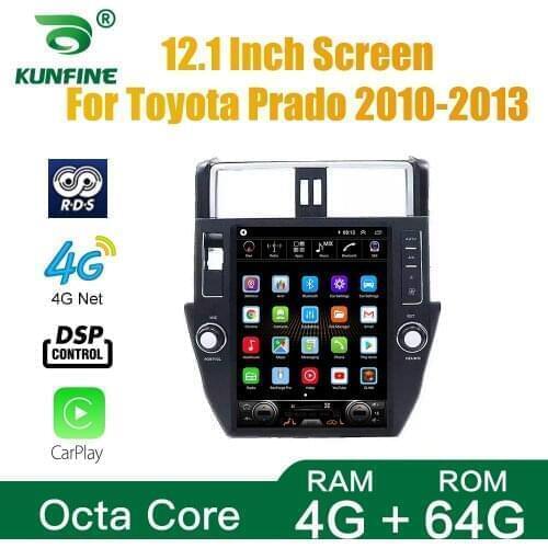 Tesla Screen Octa Core 4GB RAM 64GM ROM Android 10.0 Car DVD GPS Player Deckless Car Stereo For Toyota Prado 2010-2013 Radio