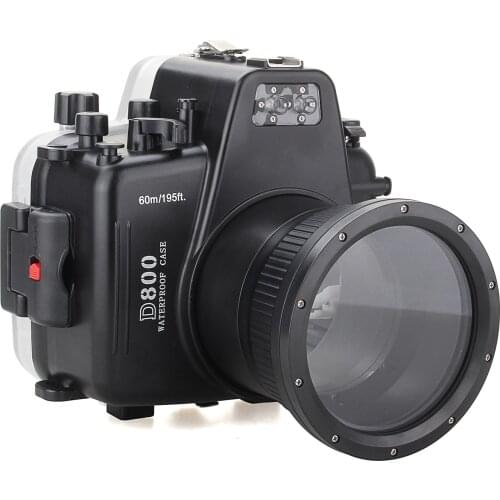Meikon 40m/130ft Waterproof Underwater Camera Housing Case Diving Equipment for Nikon D800