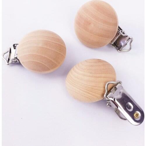 2pcs Pacifier Clips BPA Free Wood Teether DIY Crafts Baby Nursing Accessories Sensory Chewing Toy Nature Wooden Baby Teether