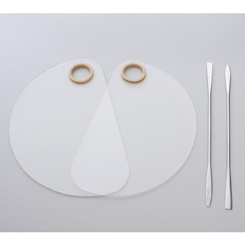 2PCS Nail Art Palette with Stainless Steel Spatula Professional Nail DIY Art Design Paint Color Mixing Palette