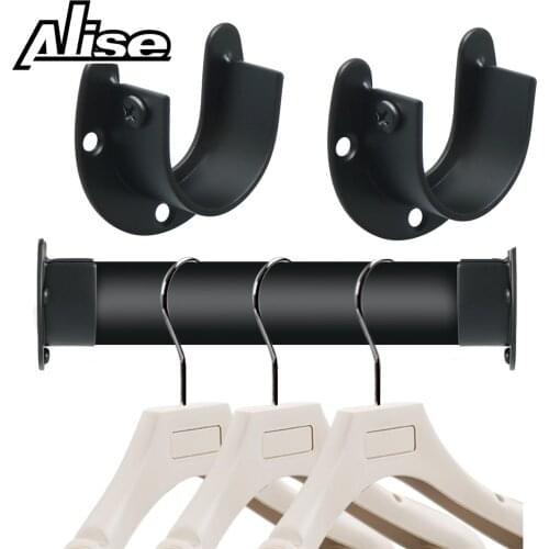 25/32mm Heavy Duty Stainless Steel Closet Rod End Supports Closet Pole Sockets Flange Rod Holder Support Socket Flange