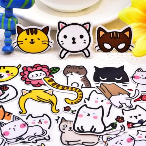 44pcs Creative kawaii Cute Cartoon Naughty cats scrapbooking stickers /decorative sticker /DIY craft photo albums/Children