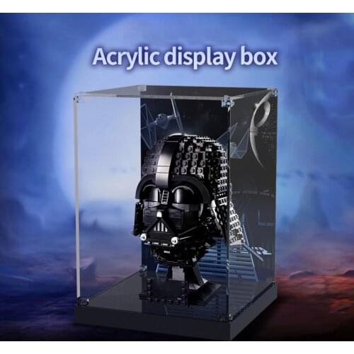 Acrylic Display Show Case For 75304 Death Hemet Dustproof Clear,Protect Building Blocks Childrens Toys Kid Gift(No Blocks