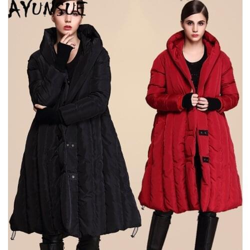 AYUNSUE Winter Womens Down Jacket Hooded Long Coat Large Size Puffer Female Jacket Warm Parka Cloak 2020 OYG-0155 KJ2810
