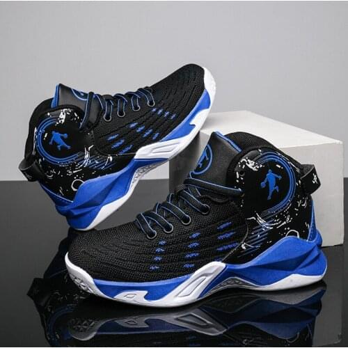 Boys Basketball Shoes Childrens High-Top Fly Weave Breathable Casual Shoes Boys Sports Running Shoes Kids Sneakers Zapatillas