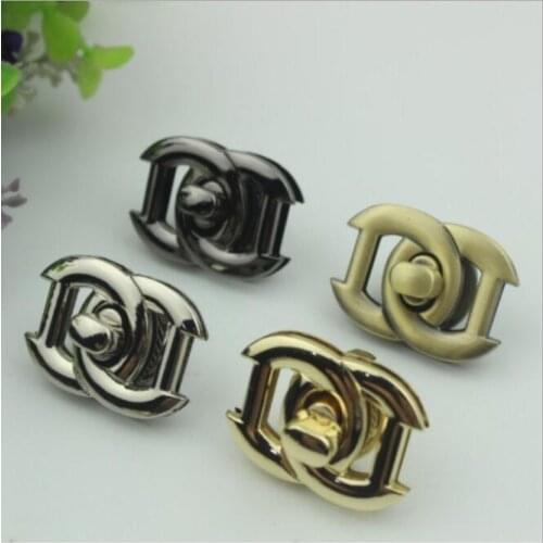 Free shipping bag lock (5 pieces/lot) high-grade gold leather fashion handbags hardware accessories diy hardware twist lock