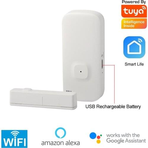 Tuya intelligent 2.4G WIFI Door contact sensor wireless Magnetic window detector Magnet switch open alarm smart life AlexaGoogle